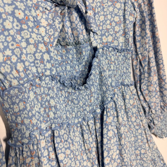 Angie Petite Floral Square Neck Boho Mini Dress Size PL - Picture 7 of 11